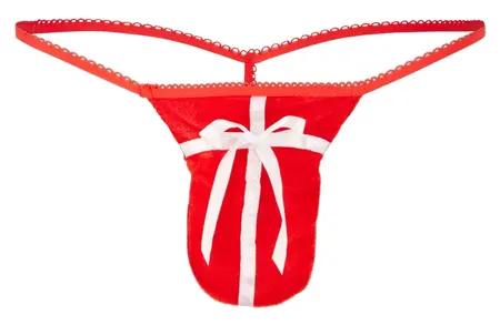 Cottelli Collection Muške Crvene Velvet Tange S-L sa Saten Mašnom