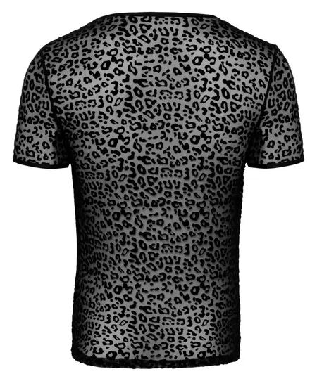 Noir Handmade M.Shirt Leo XL - Transparent Powernet Shirt, Leopard Print