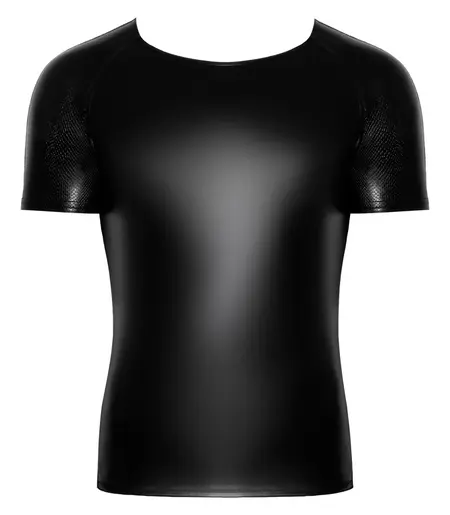 Noir Powerwetlook Men’s Shirt XL Snakeskin Effect Black