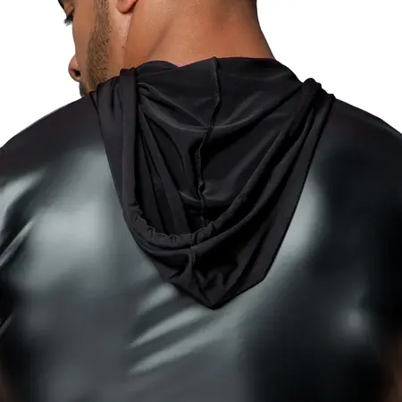 Noir Handmade Powerwetlook Top sa Kapuljačom L, Crna, Bez Rukava, 2-Smerni Rajsferšlus