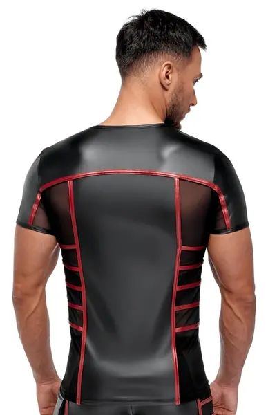 NEK Muška kratka majica sa kratkim rukavima Crna/Crvena 2XL Mrežasti paneli rastegljiv kroj