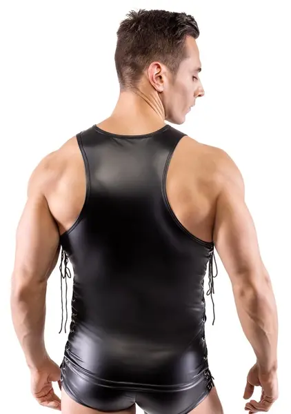 Svenjoyment Men’s Matte Sleeveless Top with Side Lacing, Size L