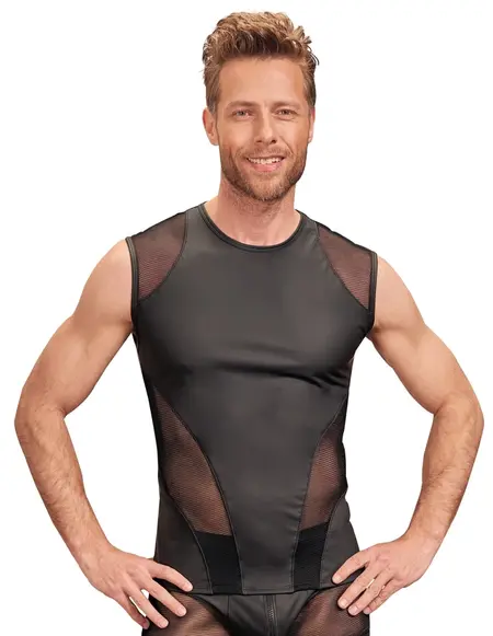 NEK Muška majica bez rukava Crna 2XL mat finiš i mrežasti akcenti