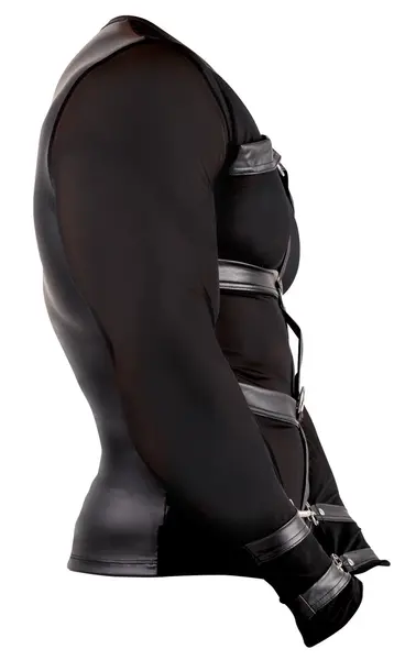 Svenjoyment Bondage Shirt L Black Powernet Matte Look Harness Design