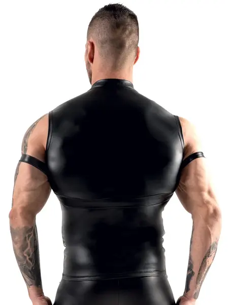 Svenjoyment Bondage Top Black M - Matte Look with Adjustable Harness