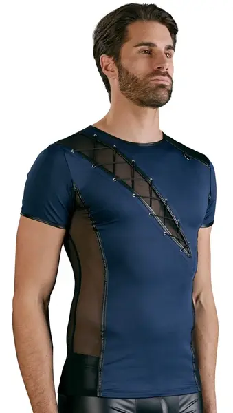 NEK Muška Stretch košulja XL Plava/Crna sa Mat detaljima