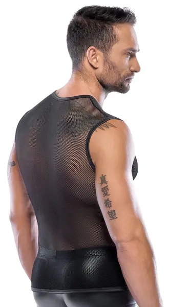 NEK Muška Gruba Mrežasta Košulja Crna XL/2XL - Rastegljivi Poliamid Komfor