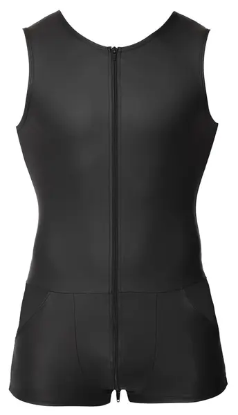 Svenjoyment Men's Matte Black Sleeveless Playsuit L with 3-Way Zip