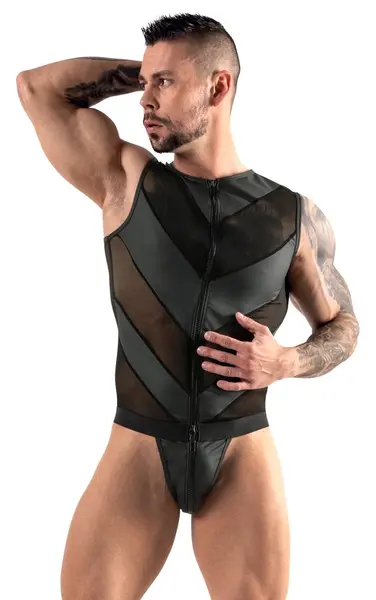 Svenjoyment Men's Powernet Jock Playsuit XL with 3-Way Zip, Matte Finish