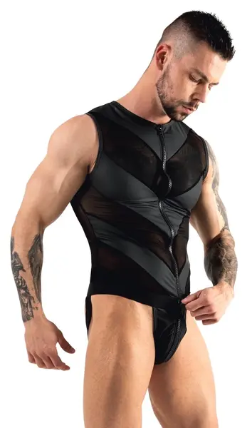 Svenjoyment Men's Powernet Jock Playsuit XL with 3-Way Zip, Matte Finish
