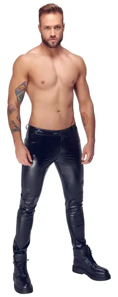 Noir ravne pantalone 2XL zmijska koža mat-sjajni finish
