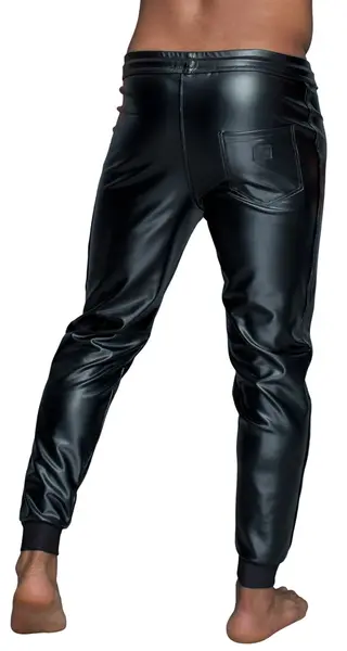 Noir Handmade Men’s Treggings Powerwetlook Black L - Adjustable Fit