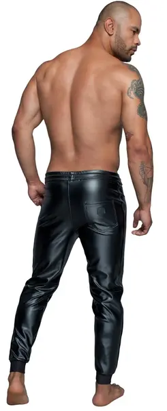 Noir Handmade Men’s Treggings Powerwetlook Black L - Adjustable Fit