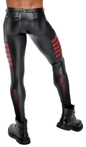 NEK Muške pantalone crna/crvena XL mat izgled mrežasti detalji