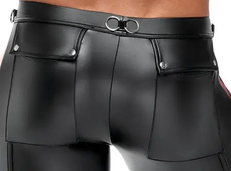 NEK Muške pantalone crna/crvena L - mat izgled, mrežasti paneli, zakovice