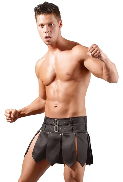 Cottelli Collection Gladiator inspirisana suknja S crna podesivi kaiševi