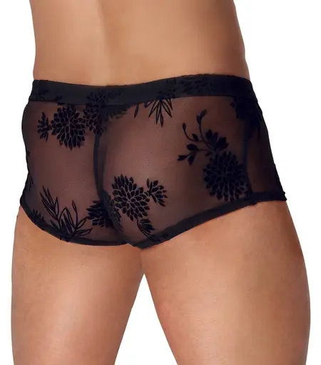 Noir Handmade Powernet Floral Print Pants M Black Transparent