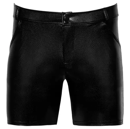 Noir Shorts L Snakeskin Effect Polymer Coated, Stretchy Finish