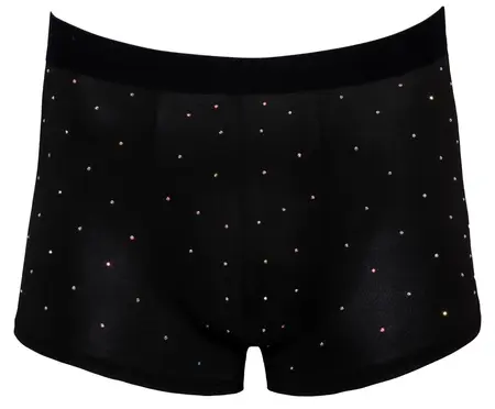 Svenjoyment muške crne pantalone od mikrovlakana sa Dizajnom Kamenčića M
