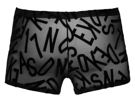 Svenjoyment Alphabet Print Transparent Stretch Pants Black L