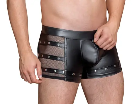 NEK Muške crne mat pantalone XL sa mrežastim panelima i kaiševima detaljima