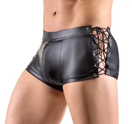 Svenjoyment Mat crne vezane pantalone XL sa podesivim prijanjanjem i prednjim patent zatvaračem
