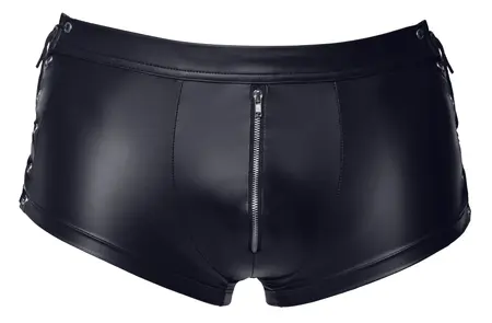 Svenjoyment Mat crne vezane pantalone XL sa podesivim prijanjanjem i prednjim patent zatvaračem