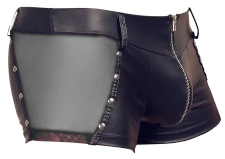 Svenjoyment Mat crne pantalone sa mrežastim panelima i dekorativnim nitnama S