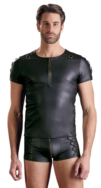 NEK Muške mat crne pantalone sa bočnim vezivanjem, veličina M, rastegljiv kroj
