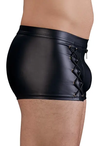 NEK Mat crne muške pantalone S sa bočnim vezivanjem i prednjim rajsferšlusom