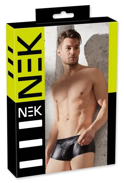 NEK Men's Matte Pants S with Decorative Snap Hook Pouch Black