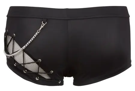 NEK Muške 2XL Crne Rastegljive Mesh Pantalone sa Uklonjivim Lančanim Detaljem