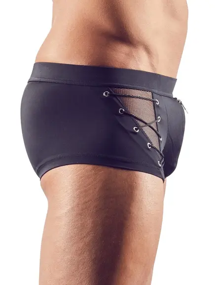 NEK Muške Crne Mesh Pantalone M sa Lancem i Prednjim Rajfeslusom, Rastegljiva Tkanina