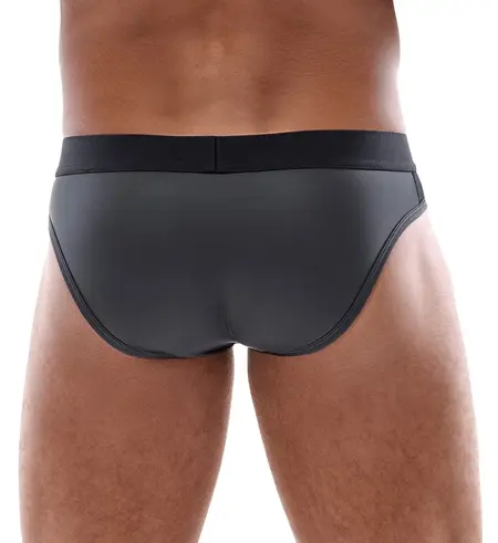 Svenjoyment Men’s Briefs Black Matte Mesh, Padded Front, Size S