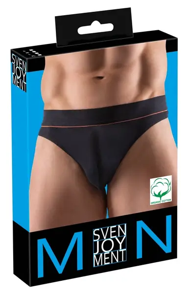 Svenjoyment Men's String L Black Organic Cotton Double-Layered Waistband