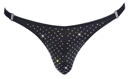 Svenjoyment muški string XL crni sa šarenim kamenovima