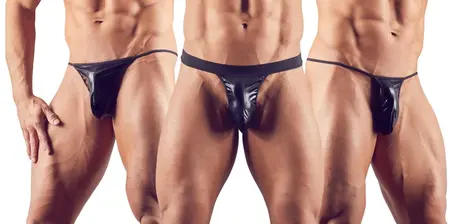 NEK muški donji veš set 3-komada wet look S-L crni rastegljivi materijal