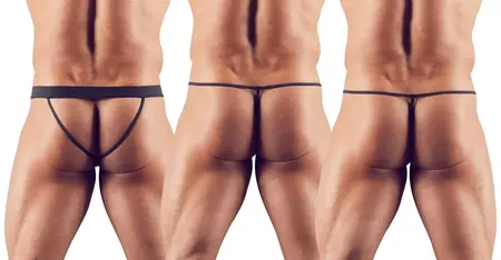 NEK muški donji veš set 3-komada wet look S-L crni rastegljivi materijal