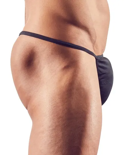 Svenjoyment mini string XL za muškarce, sjajni crni, rastegljiva tkanina