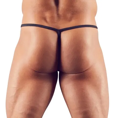 Svenjoyment mini string XL za muškarce, sjajni crni, rastegljiva tkanina