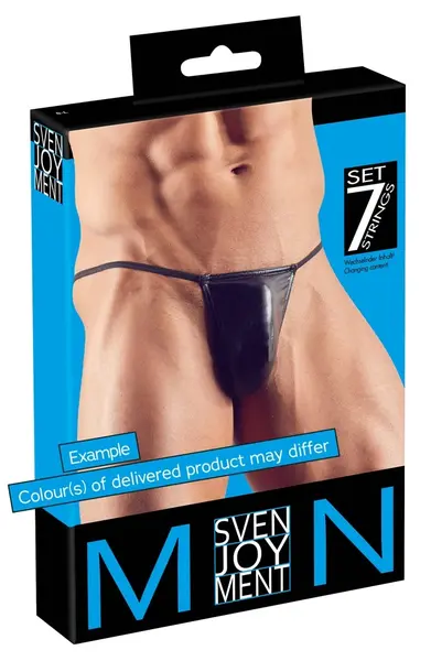 Svenjoyment Muške String Gaćice 7-Paket, Različiti Dizajni, S-L, Poliamid
