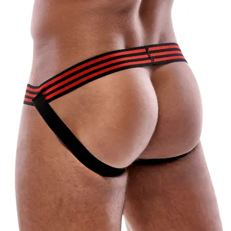 Svenjoyment Jockstrap Neoprene-Style Black/Red S/M Comfort Fit