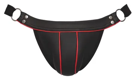 Svenjoyment Jock String S/M Black-Red Matte Look, Soft Stretch Material