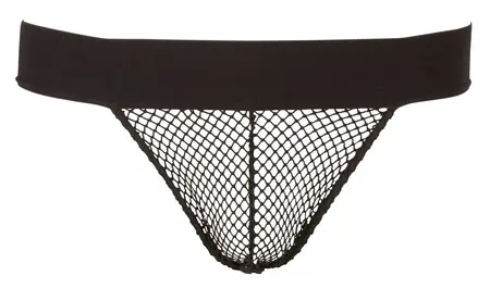 Cottelli Collection Men's Jockstrap S Black Mesh Wide Waistband