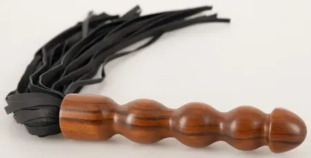 ZADO Kožni Floger Drvo - Premium Kožne Trake i Drvena Ručka 60cm
