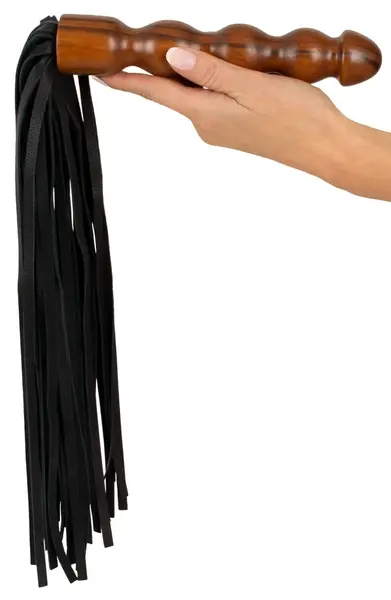 ZADO Kožni Floger Drvo - Premium Kožne Trake i Drvena Ručka 60cm