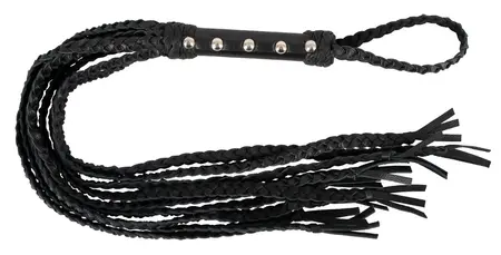 You2Toys Kožni Floger Cat-O-Nine, Pletena Koža, 70cm, Crni