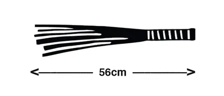 ZADO Kožni Floger sa Talasastom Drvenom Ručkom, 56 cm, Crni