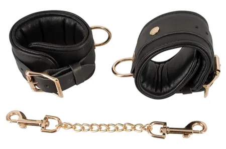 ZADO Leather Handcuffs Gold Edition - Premium Padded Wrist Restraints