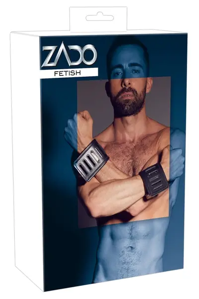 ZADO Leather Wrist Restraints Adjustable Black 30x8 cm